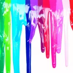 Multicoloured paint drippings
